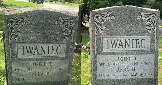 Restored and cleaned granite monument