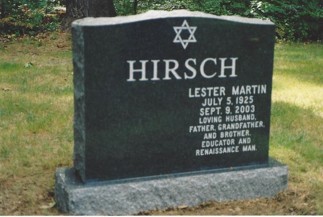 Hirsch monument — Natick Memorial Works