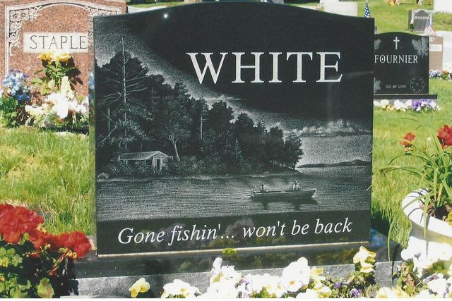 Upright granite monument with custom engraving, Natick Memorial Works