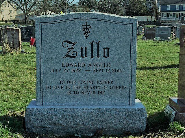 Custom upright granite monument, Natick Memorial Works