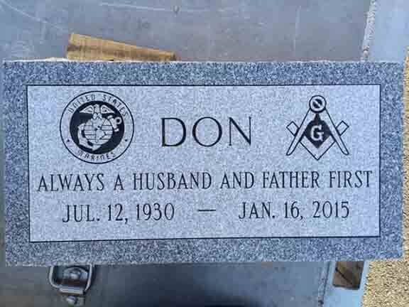 Grave marker crafted by Natick Memorial Works