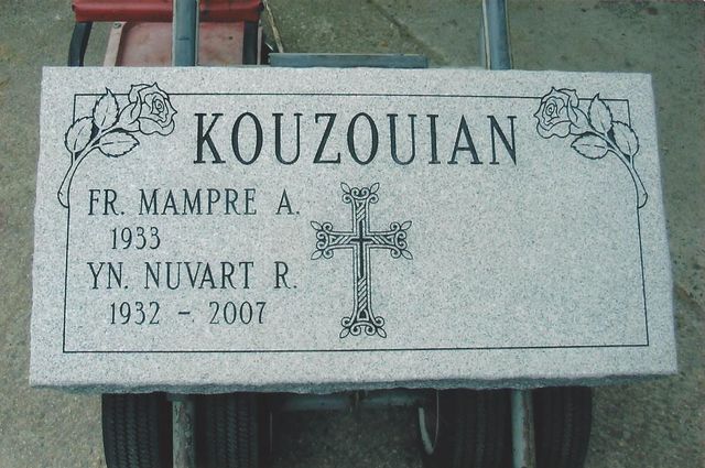 Grave marker crafted by Natick Memorial Works