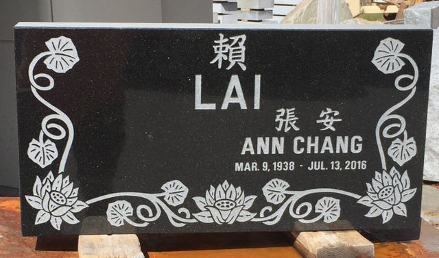 Grave marker crafted by Natick Memorial Works