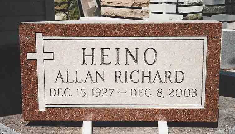 Grave marker crafted by Natick Memorial Works