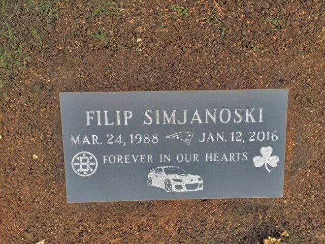 Grave marker crafted by Natick Memorial Works