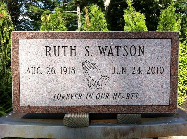 Grave marker crafted by Natick Memorial Works