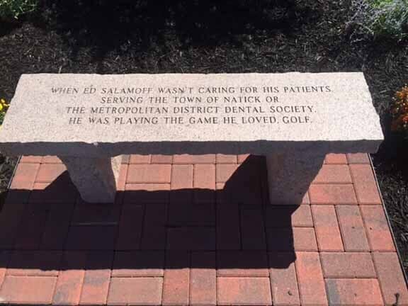 Memorial bench example