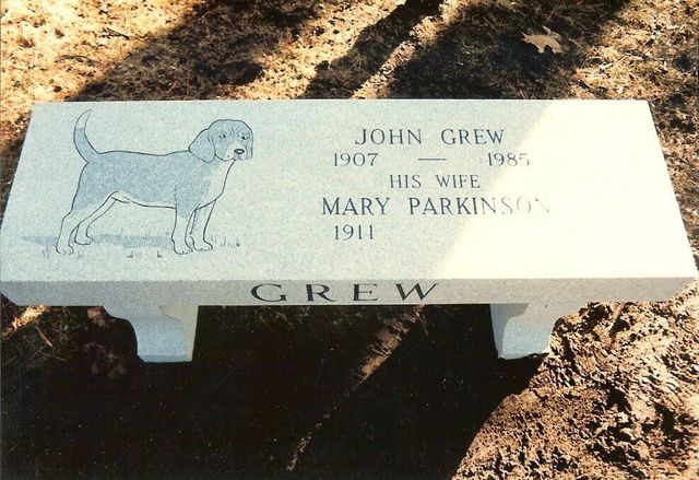 Memorial bench in granite