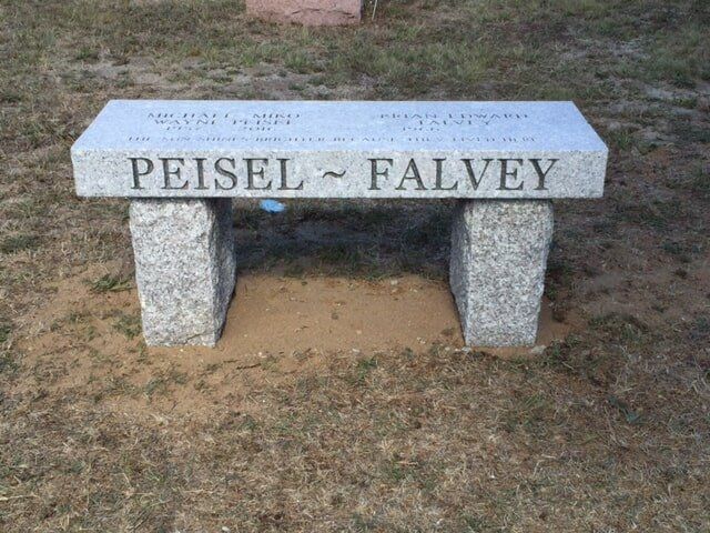 Traditional granite memorial bench