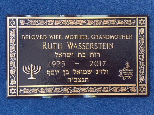 Bronze plaque mounted on granite