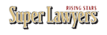 Super Lawyers Rising Stars logo. Gold and black text on a white background.