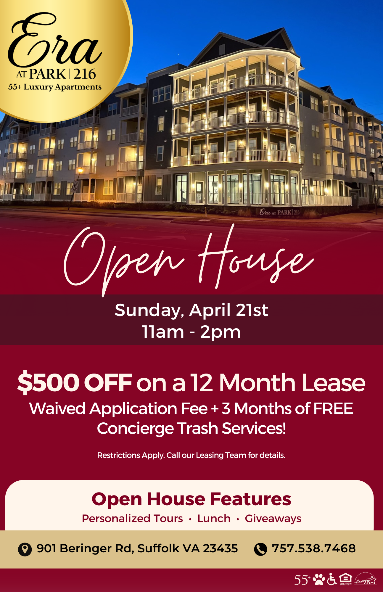 Open House at Era at PARK 216 - 55+ Luxury Apartments