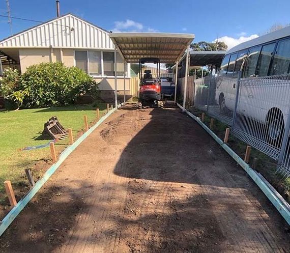 Working on Driveways — Accurate Earthworks from Concrete Driveways in Wollongong, QLD