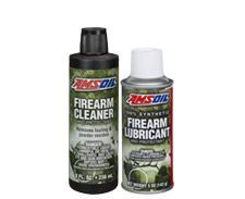 Two bottles of AMSOIL firearm cleaner and lubricant.