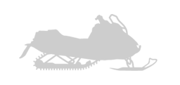 Silhouette of a snowmobile on a white background.