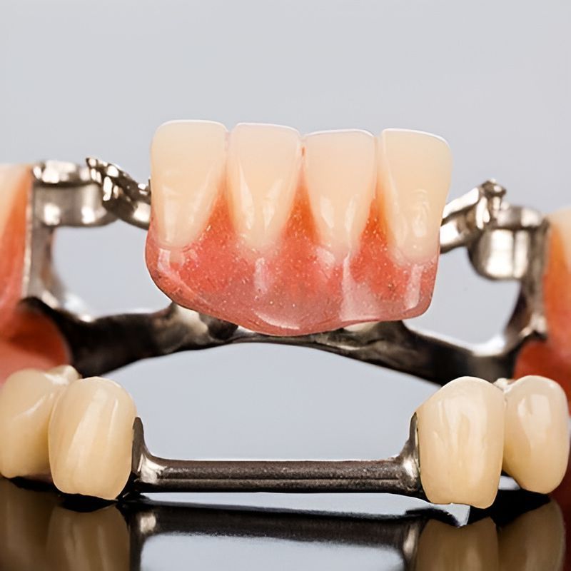 A Close Up of a Dental Bridge With Teeth — Central Coast Denture Clinic Erina In Erina, NSW