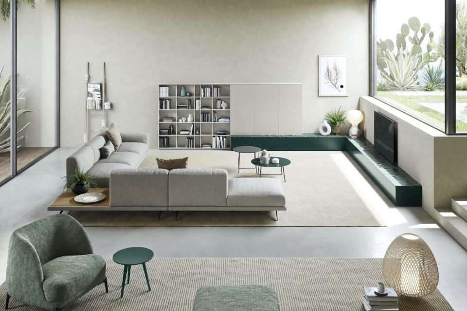Soggiorno con arredi in stile moderno