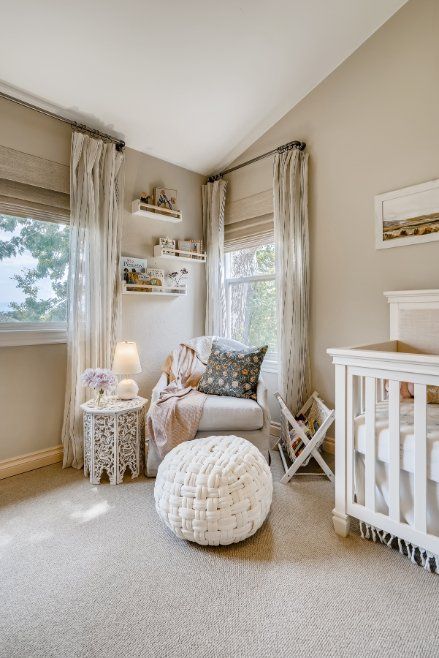 sheer linen drapes in a baby's room 