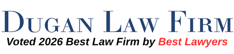 Dugan Law Firm logo. Text states 