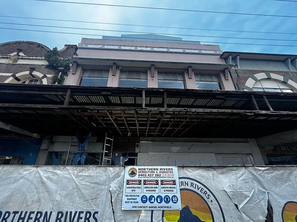 A Building Under Construction with A Sign in Front of It that Says Northern Rivers — Northern Rivers Demolition & Asbestos in Byron Bay, NSW