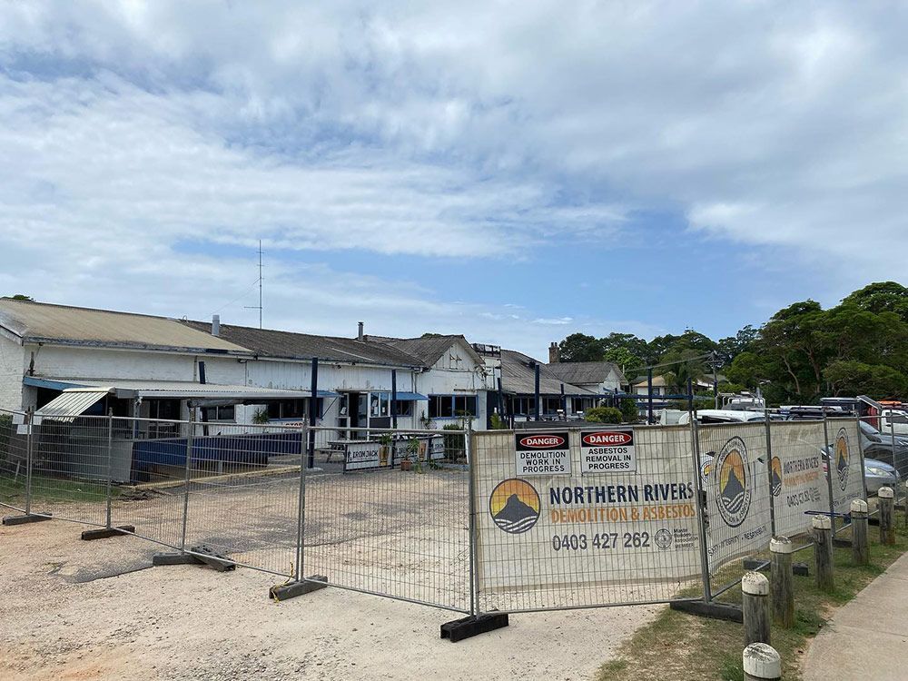 A Fence with A Sign on It that Says  Northern River Construction — Northern Rivers Demolition & Asbestos in Skennars Head, NSW