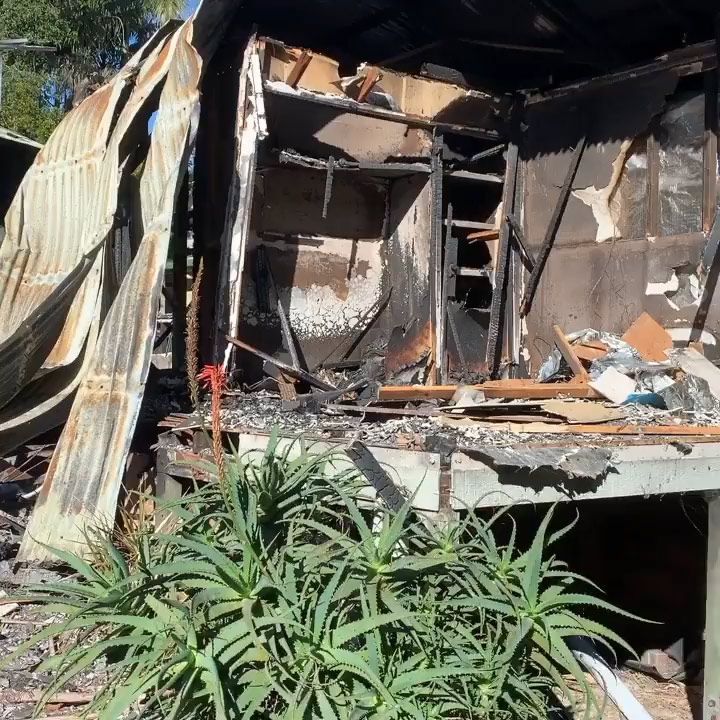 Damaged Building with Charred Walls and Collapsed Roof — Northern Rivers Demolition & Asbestos in Ballina, NSW
