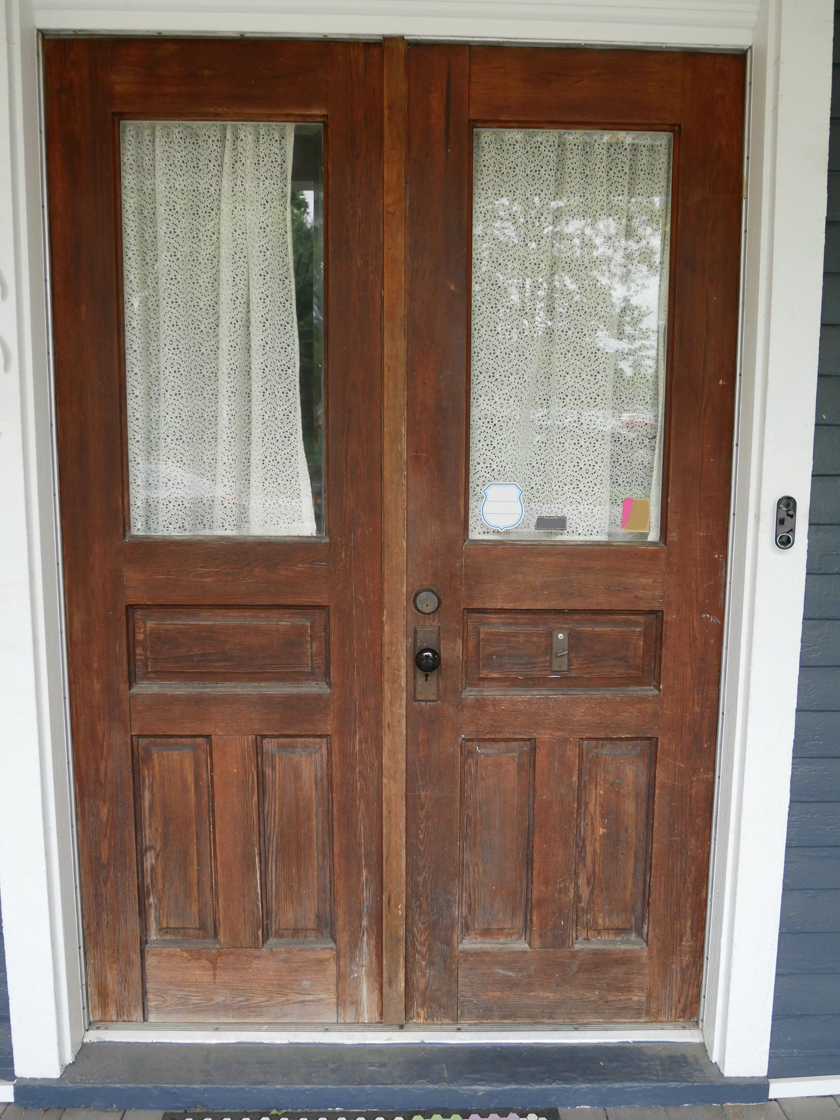 140 Year Old Heart Pine Doors Before