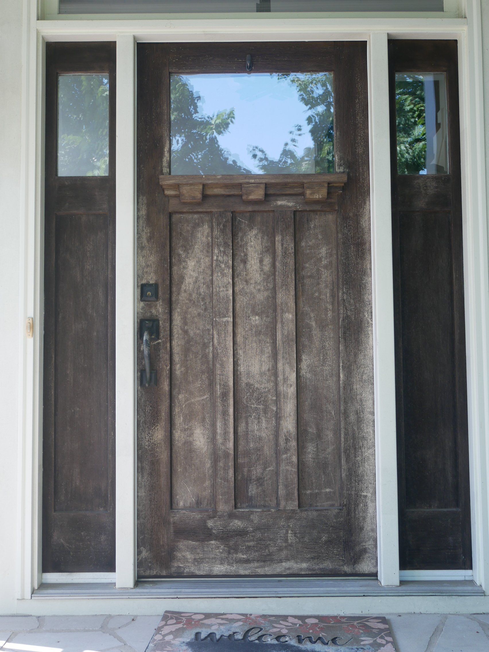 Refinish of A Fiberglass Entryway Before