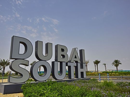 Dubai South is a city that was under construction in Dubai, United Arab Emirates in 2006,