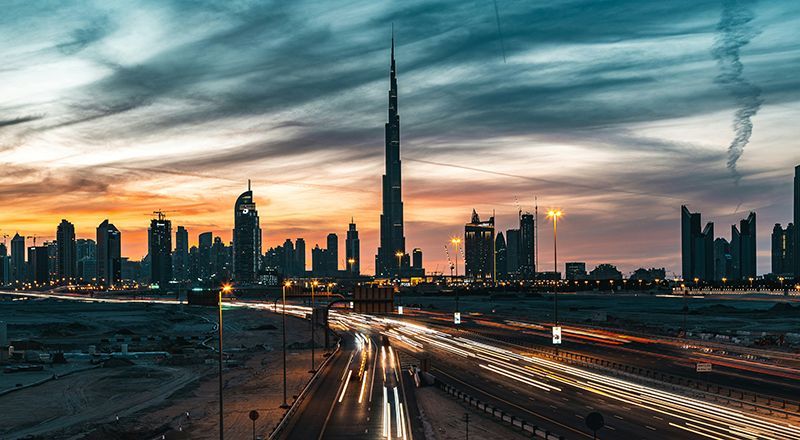 Dubai skyline is iconic, featuring stunning skyscrapers, modern architecture, breathtaking views define the city's skyline