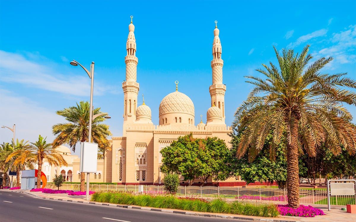 Dubai's mosques feature stunning designs, offering a peaceful retreat for spiritual reflection and prayer.