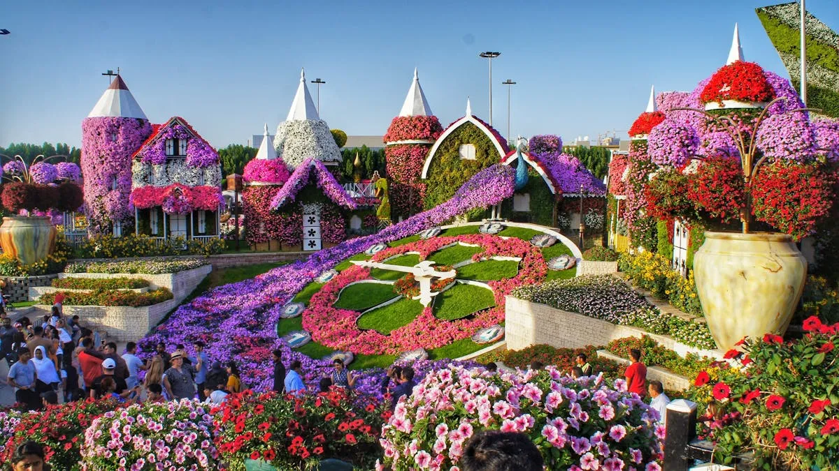 The Dubai Miracle Garden is a flower garden located in the district of Dubailand, Dubai.