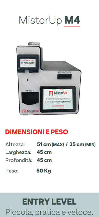 M4MisterUp - Cassa automatica rendiresto per tabaccherie