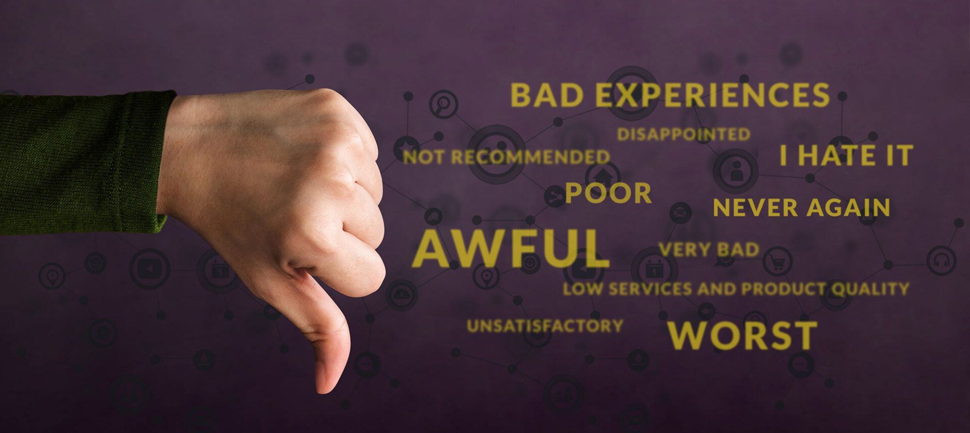 thumbs down - words that describe bad experiences