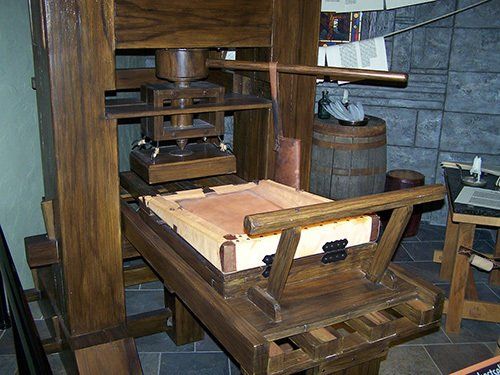 vintage printing press
