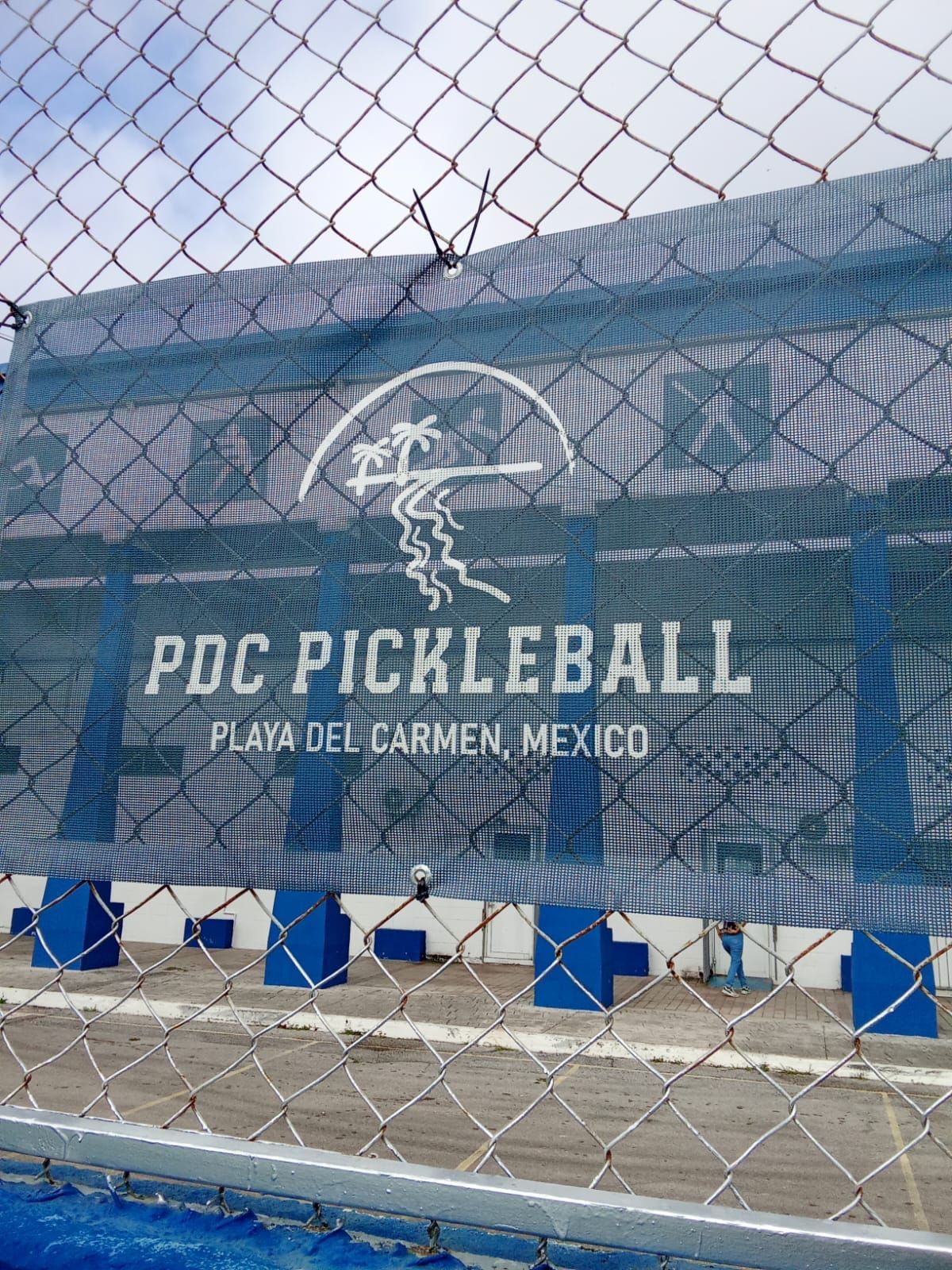 A group of people are playing tennis on a pickleballcourt