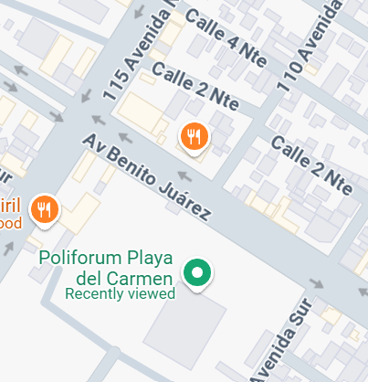map to poliforum playa del carmen pickleball