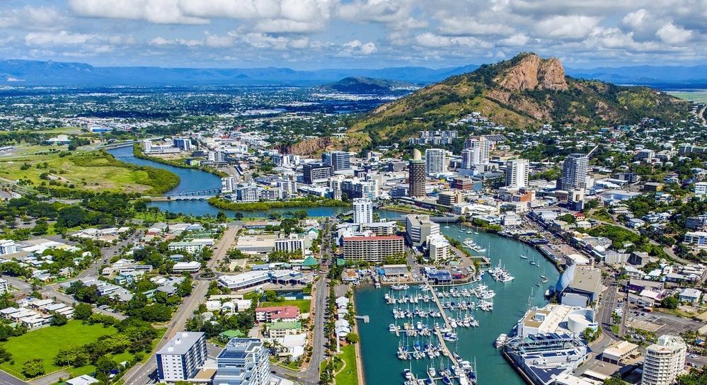 aerial view of townsville: townsville brokers help investors with property investment loans.
