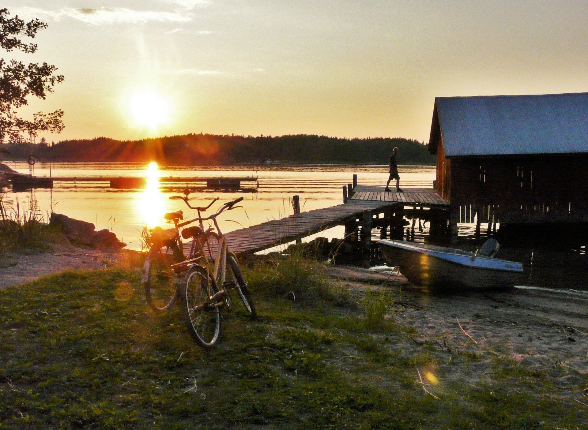sunset, hav, sea, archipelago, Finland