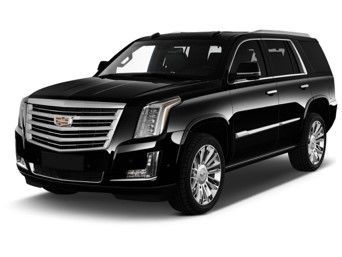 A black Cadillac Escalade is shown on a white background.