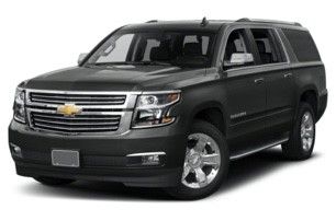 A black Chevrolet Suburban SUV is shown on a white background.