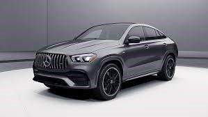 A Mercedes Benz GLE coupe is parked on a white surface.