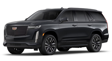 A black Cadillac Escalade is shown on a white background.
