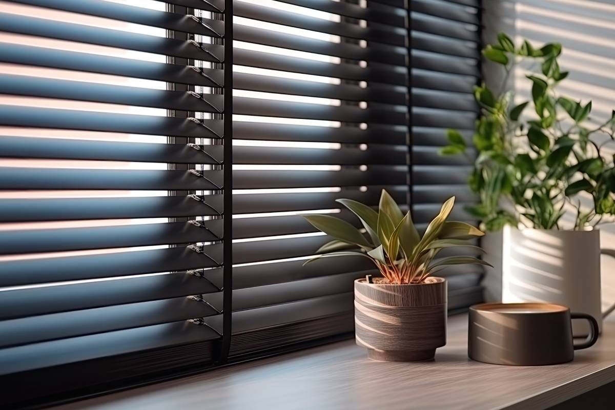 Horizontal blinds blocking light in a home near Toledo, OH