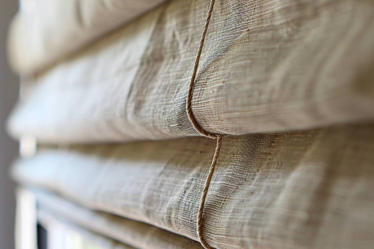 Hobbled Roman shades in a home near Toledo, OH