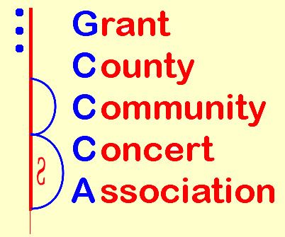 a logo for the grant county community concert association