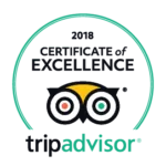 The logo for tripadvisor is a certificate of excellence.