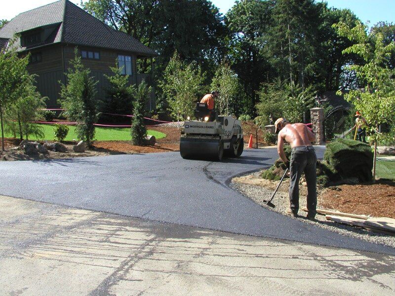 Streets of Dreams Driveway, early process in paving — pave work in Clackamas, OR