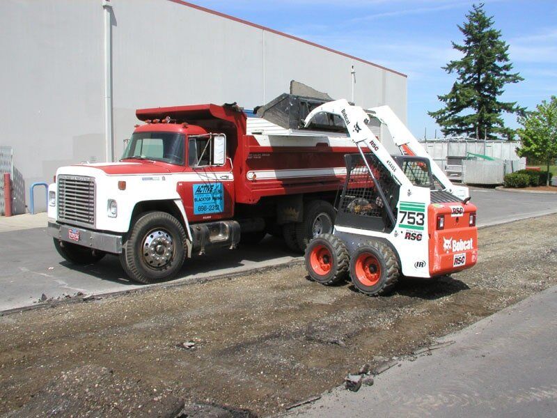 Dig out and pave broken area in Oregon City, middle process — Commercial paving in Clackamas, OR