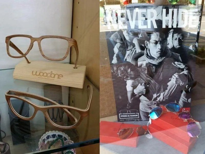 occhiali da vista con montatura in legno